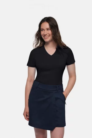 NO. 169 – HAKRO COTTON TEC® Damen V-Shirt - 005 schwarz